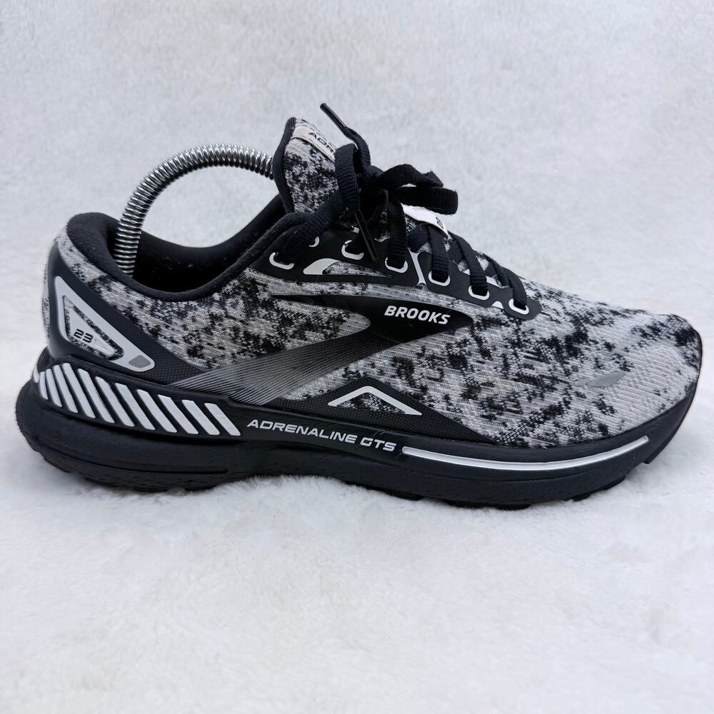 Brooks Adrenaline GTS 23 Womens Running Shoes Black White Grey Size 10 Sneakers